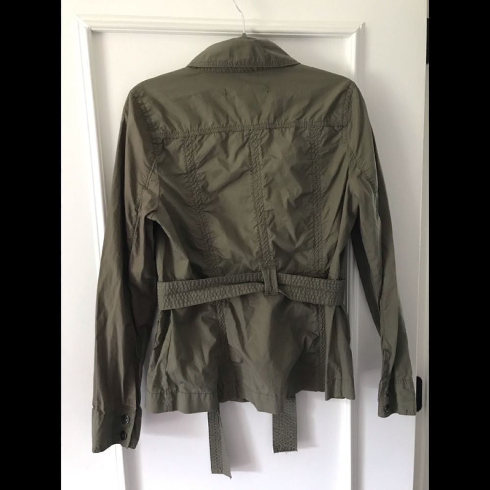 Calvin Klein Jeans Army Shirt/Jacket Y2K Button Down Tie Waist Olive Green - Picture 14 of 15